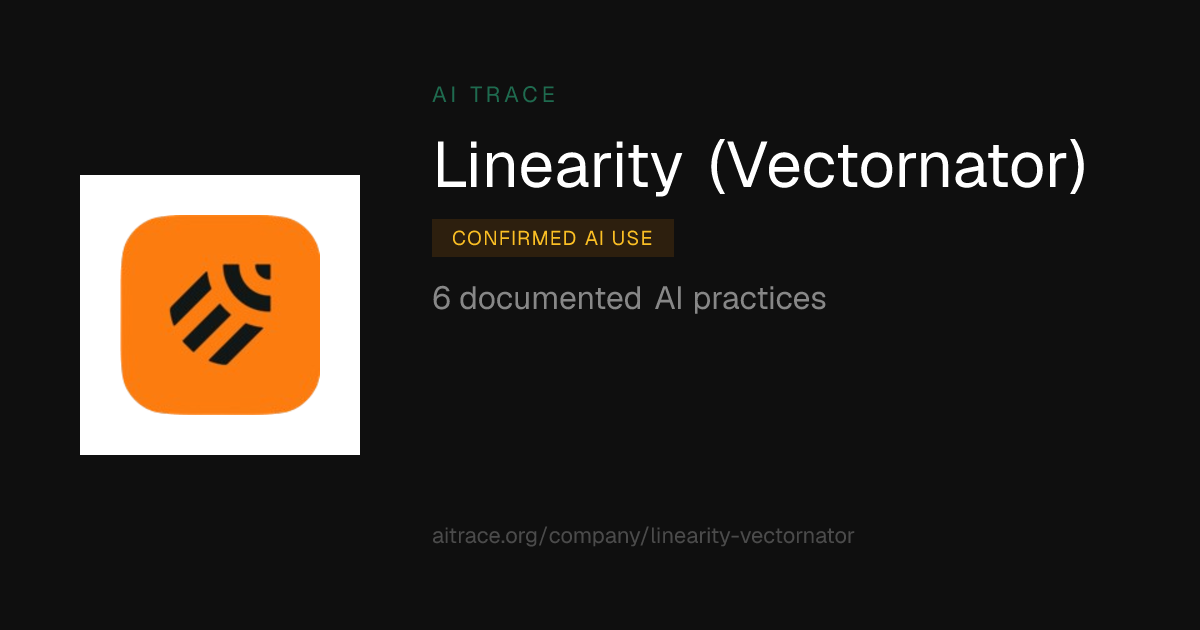 Linearity (Vectornator) AI Practices | AI Trace